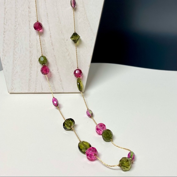 Erica Lyons Pink charming Glass beaded Necklace NWT - Picture 8 of 12